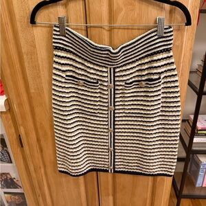 Elle Tahari Striped Knit Button-Front Skirt
